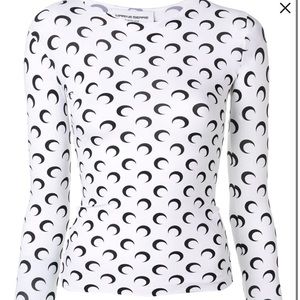 Marine Serre. Moon print jersey top